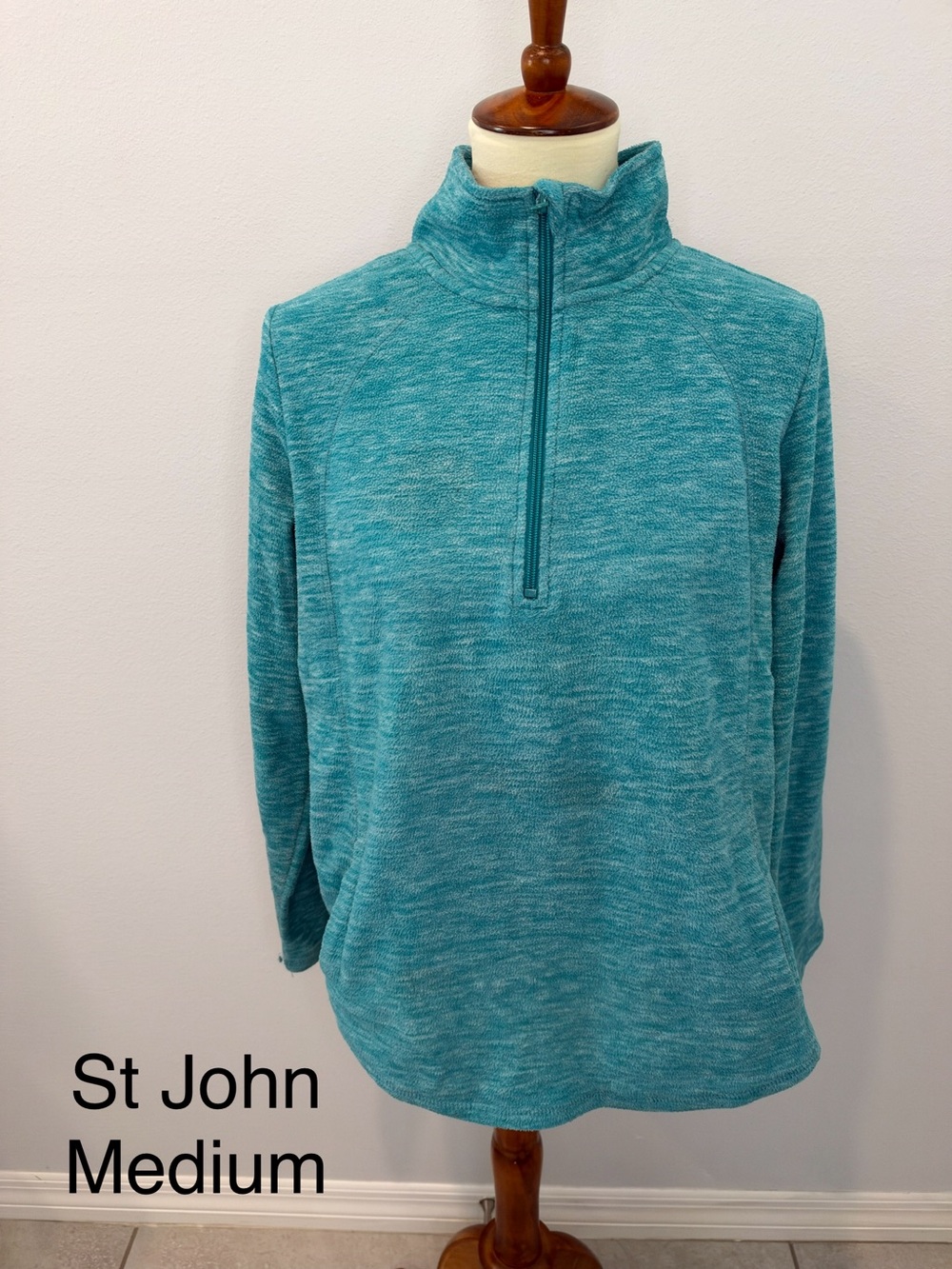 St. John's Bay Teal Quarter-Zip Pullover Sweater